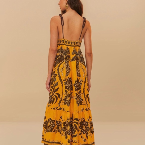 Farm Rio Floral Yellow Maxi Dress - Picture 3 of 11